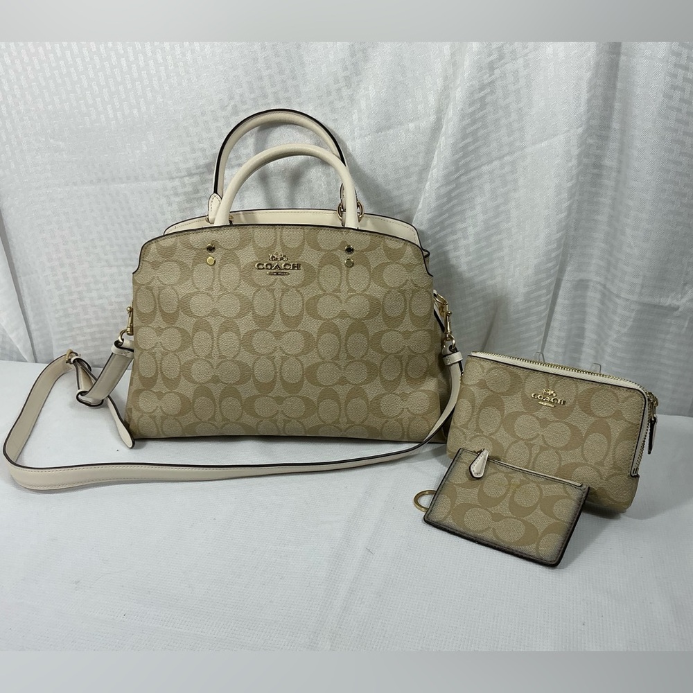 Coach Lillie Carryall Signature 3Pc Matching Set